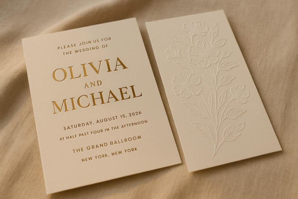 Foil vs. Embossed Wedding Invitations: Key Differences